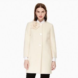 Kate Spade Tweed Corsage Coat